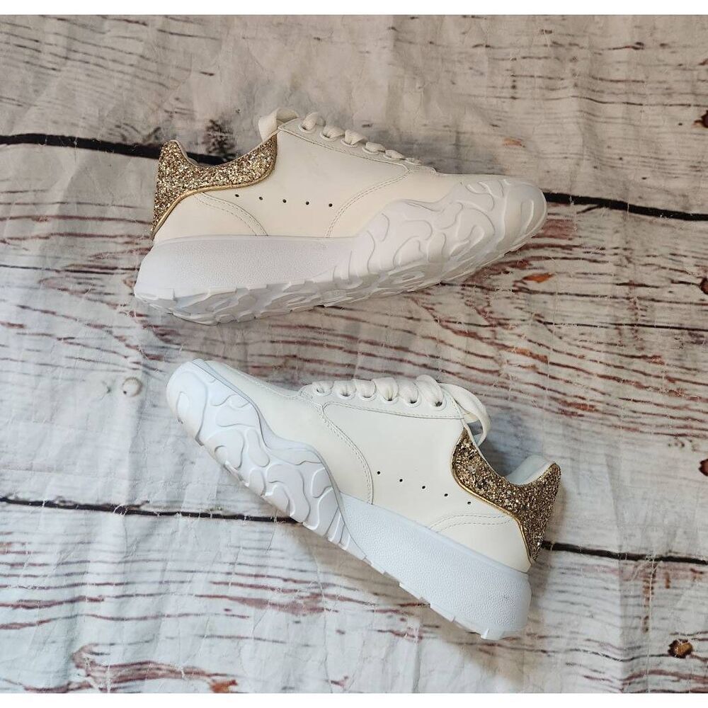 Alexander McQueen Court Trainer Gold Sneakers Size 36/6